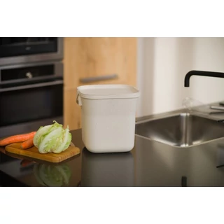 Konyhai komposztáló vödör 8 l, PP, elefántcsontszín H24,6x25,4x21,9 cm