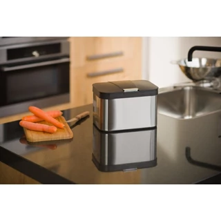 Konyhai komposztáló vödör rozsdamentes acél, 4,3 l, H17x25,3x18,8 cm