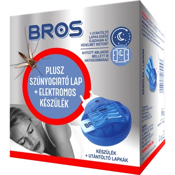 Bros Elektromos szúnyogirtó készülék + 10 db lapka / 12 db/karton