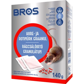 Bros rágcsálóirtó granulátum 140g 29ppm 12db/krt
