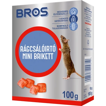 Bros Paraffinos rágcsálóirtó mini brikett 100 gr 12 db/karton