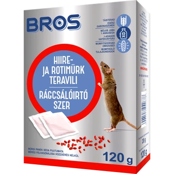 Bros rágcsálóirtó szer 120g gabonaszemes 29 ppm 12db/krt