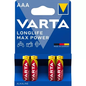 Varta Longlife max power AAA mikro elem LR03  (4db/csom)