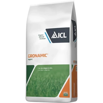 ICL Gronamic Sport High K szerves-ásványi műtrágya 25kg, 7-0-20 +2MgO+0,5Fe/40 db raklap