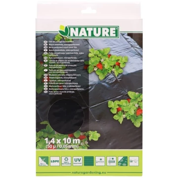 Talajtakaró fólia, fekete, LDPE, 50mikron, 1,4x10m 6db/karton régi csz.:6030224