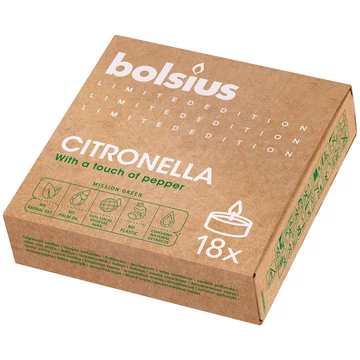 Bolsius citronellás teamécses 18db-os (8 doboz/karton)