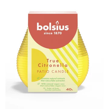 Bolsius citronellás gyertya dekor üvegben, 94mm, 40 órás (6 db/karton)