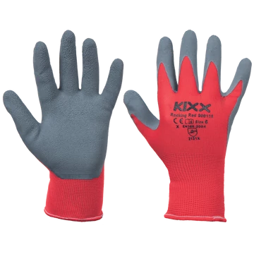 ROCKING RED kesztyű nylon latex te piros 8 méret12 pár/karton