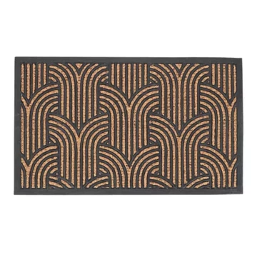 Kókuszrost és gumi lábtörlő art deco mintás 75x45cm