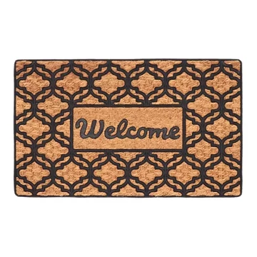 Kókuszrost és gumi lábtörlő welcome felirattal 77x46cm