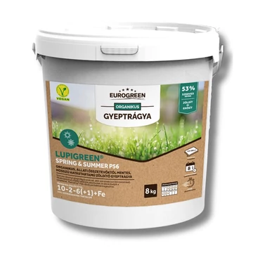 EUROGREEN Lupigreen Spring &amp; Summer növényi eredetű szerves gyeptrágya P56 8 kg (100-160 m2)
