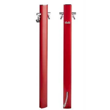 Colortap Kerti kút TOTEM 407 - Korallvörös színű, 2 db csappal, flexibilis bekötőcsővel, tömlőtartóval