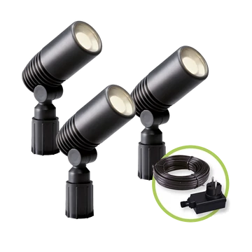 Garden Lights Alder szett, 3db spotlámpa spotlámpa antracit műanyag