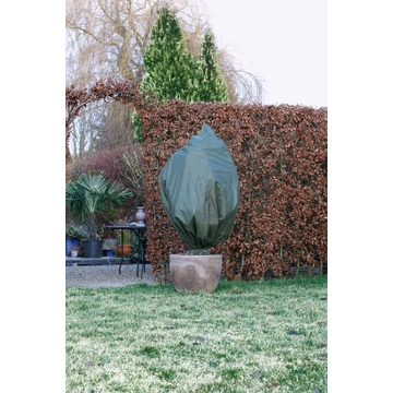 Téli takarófólia zsinórral, zöld átm. D:1m, 150cmx157cm 50g/m2/ fátyolfólia