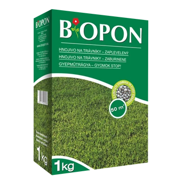 Biopon gyom stop gyepműtrágya 1 kg, 12 db/karton