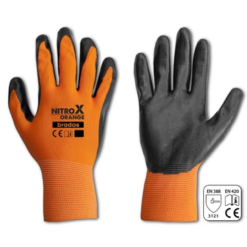 Kesztyű RWNO10 NITROX ORANGE nitril 10" 24db/kart.