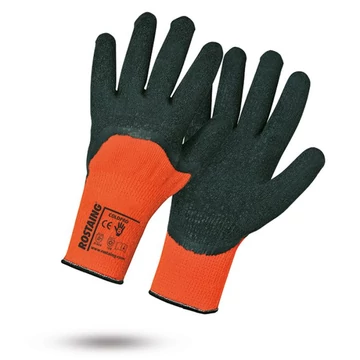 Rostaing Kötött kesztyű latex bevonattal téli kesztyű 8 méret (5db/csom)