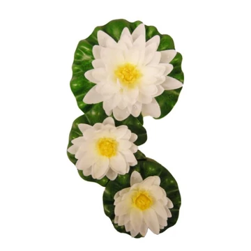 Ubbink selyemvirág, tavirózsa fehér szett 3db: 10/8/8cm