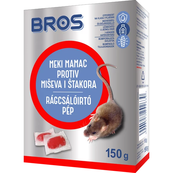 Bros rágcsálóirtó pép 150g 29ppm 12db/karton