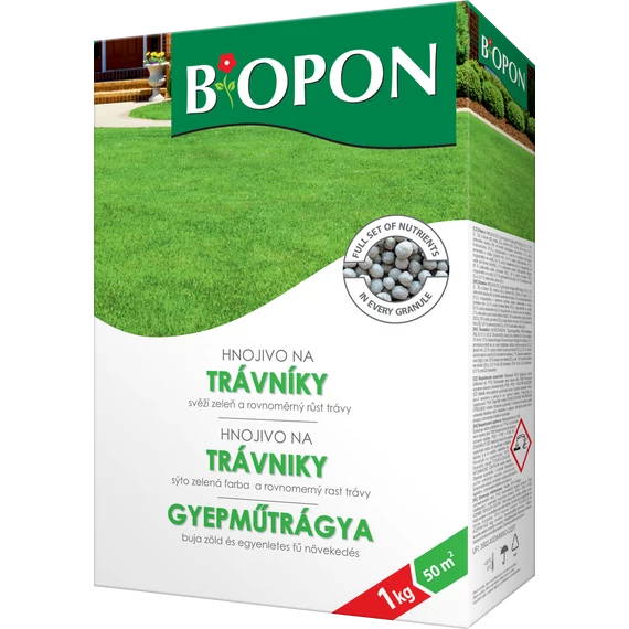 Biopon gyep növénytáp 1 kg, 12 db/karton