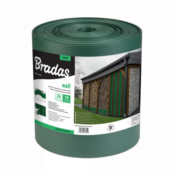 Bradas Kerítéstakaró szalag SOLID 19 cm x 26 m, 1200 g / m2, zöld