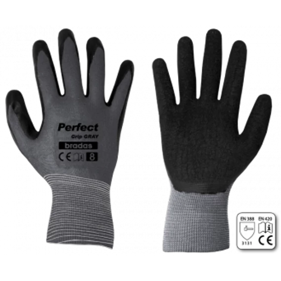 Kesztyű RWPGGY9 PERFECT GRIP GRAY latex 9" 12db/kart.