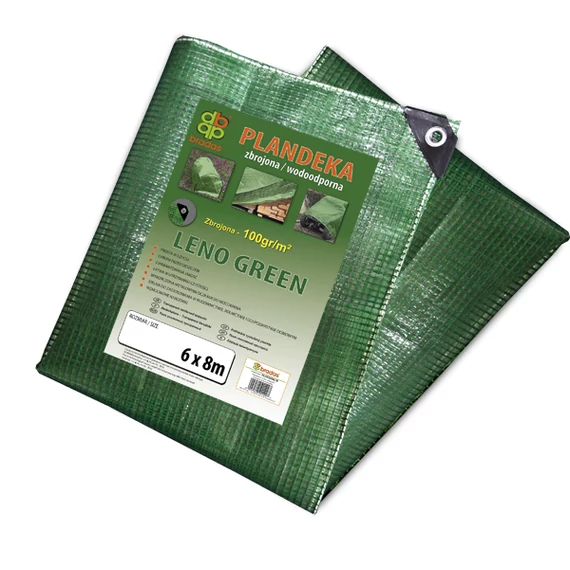 LENO GREEN Takaróponyva, erősített, dupla rétegű 5x8m 100g/áttetsző zöld