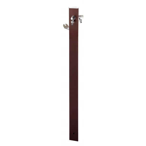 Colortap Kerti kút TRIANGLE 400 - Bronz színű, 2 db csappal, flexibilis bekötőcsővel, tömlőtartóval