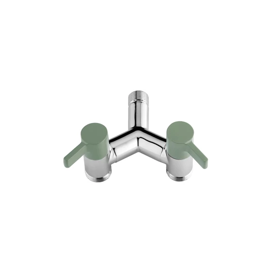 Colortap kerti csap ECO dupla, Y 1/2" - 3/4"x 3/4" - khaki zöld