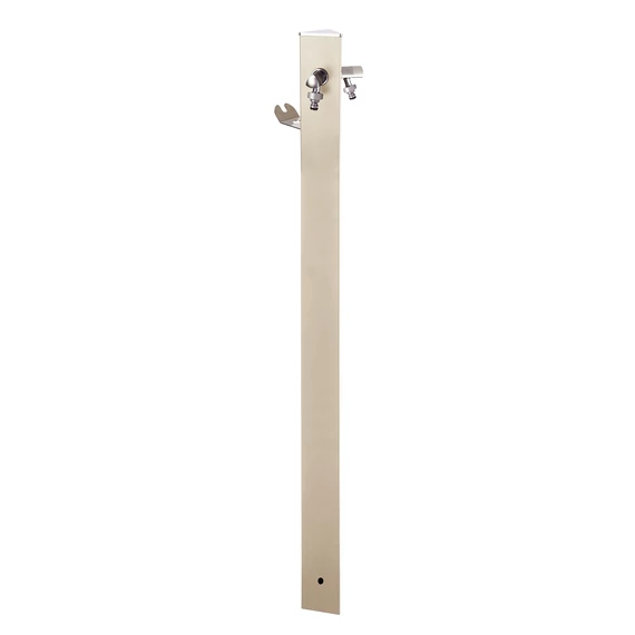 Colortap Kerti kút TRIANGLE 400 - Fehér színű, 2 db csappal, flexibilis bekötőcsővel, tömlőtartóval