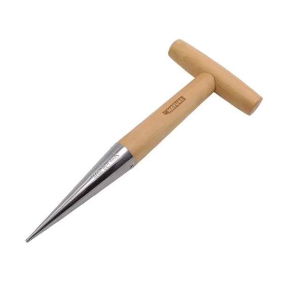 Dugványozó kézi szerszám (3 cm) 410 rozsdamentes acél,FSC  fa nyéllel (H16 cm) - H28 x 11,5 cm