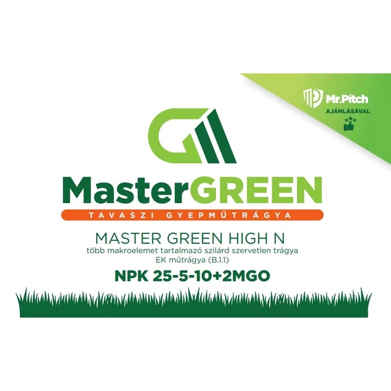 Master Green High N gyeptrágya 20kg (25-05-10+2MgO+S) 2-3 hónap