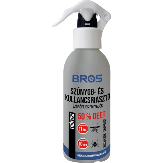 Bros Szúnyog és Kullancsriasztó trópusi, szórófejes 130ml (50% DEET) 12db/krt.