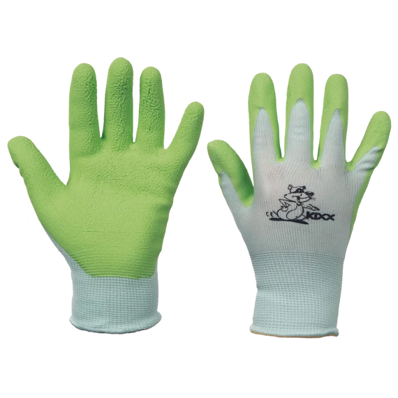 FUDGE gyerek kesztyű nylon latex tenyér zöld 4méret 12 pár/karton