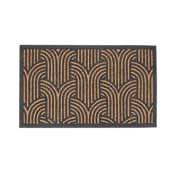 Kókuszrost és gumi lábtörlő art deco mintás 75x45cm