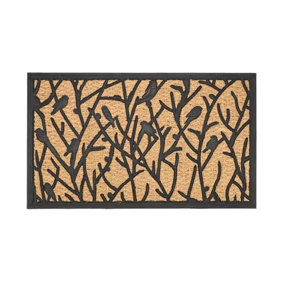 Kókuszrost és gumi lábtörlő madaras 75x45cm