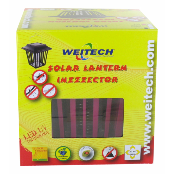 Weitech Solar-led szúnyog és légycsapda Lantern, kültéri használatra, max 20 m2 területre 6 db/karton