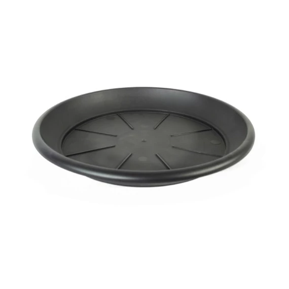 Fekete polipropilén virágcserép-alátét, 4x33cm, 10db/karton