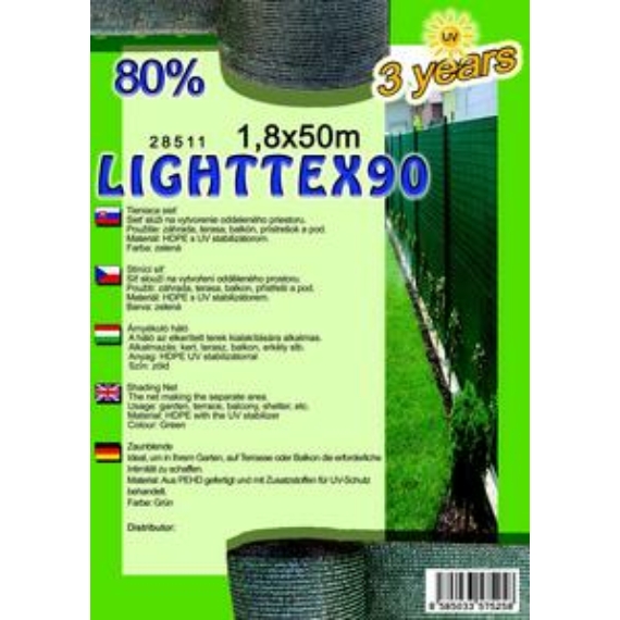Árnyékoló háló LIGHTTEX90 1,8x50m zöld 80%