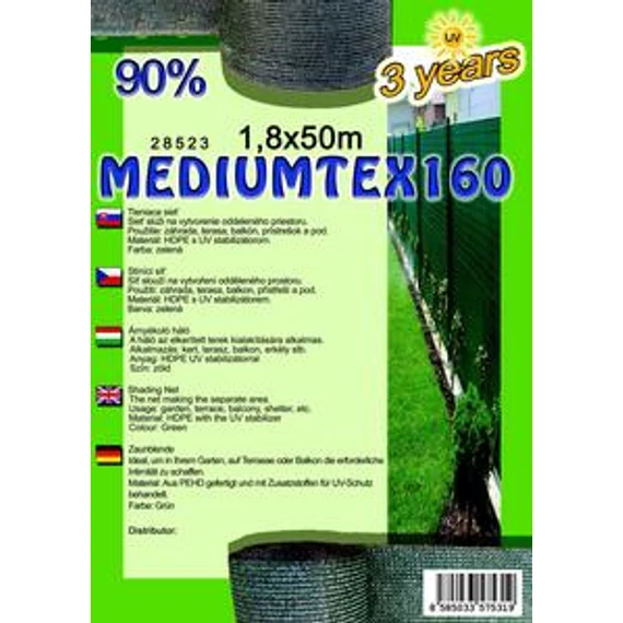 Árnyékoló háló MEDIUMTEX160 1,8x50m zöld 90%