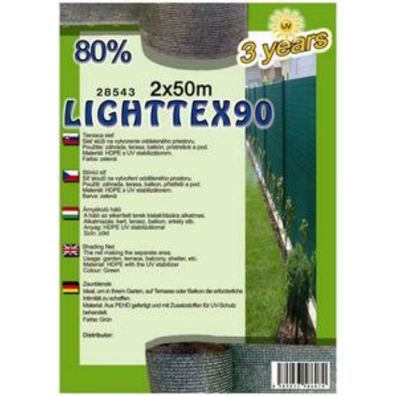Árnyékoló háló LIGHTTEX90 2x50m zöld 80%