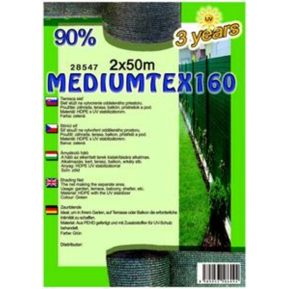 Árnyékoló háló MEDIUMTEX160 2x50m zöld 90%