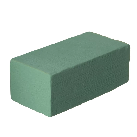 Tűzőhabtégla (szivacs) virágdekorációhoz, zöld,  7,5x20x10cm /20db/karton