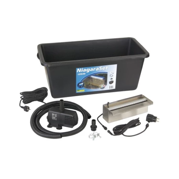 Vízeséselem Niagara  LED 30cm szett Xtra2300l/h pumpa+ Quadro I+ kiegészítők