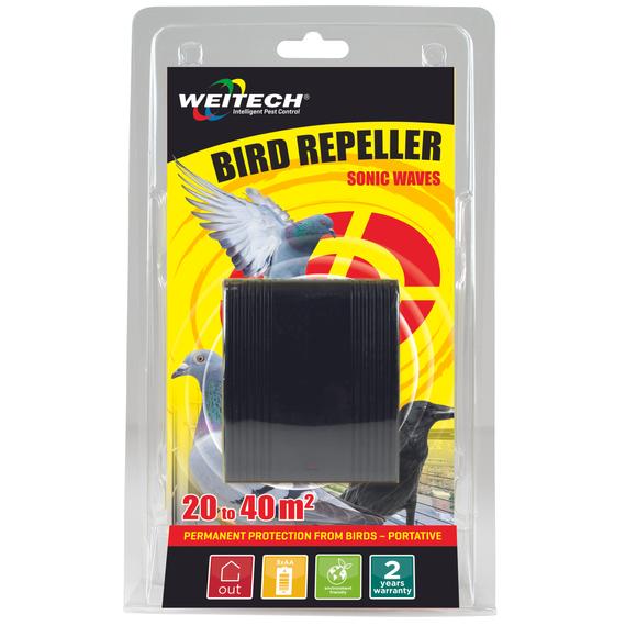 Weitech Ultrahangos madárriasztó 50 m2 /elemmel működik 12 db/karton