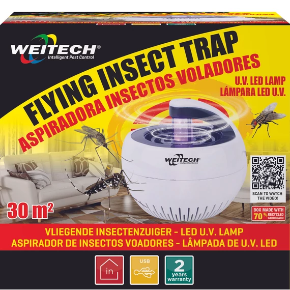 Weitech beltéri rovarcsapda 30m2, 6db/krt