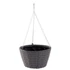 Kép 1/2 - Virágtartó függőkosár, rattan fekete H19x25cm  