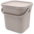 Konyhai komposztáló vödör 8 l, PP, szürkésbarna színben H24,6x25,4x21,9 cm