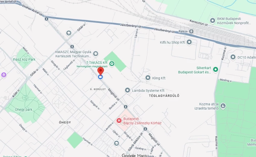 Térkép, amely a fizikai üzletet és környékét mutatja.