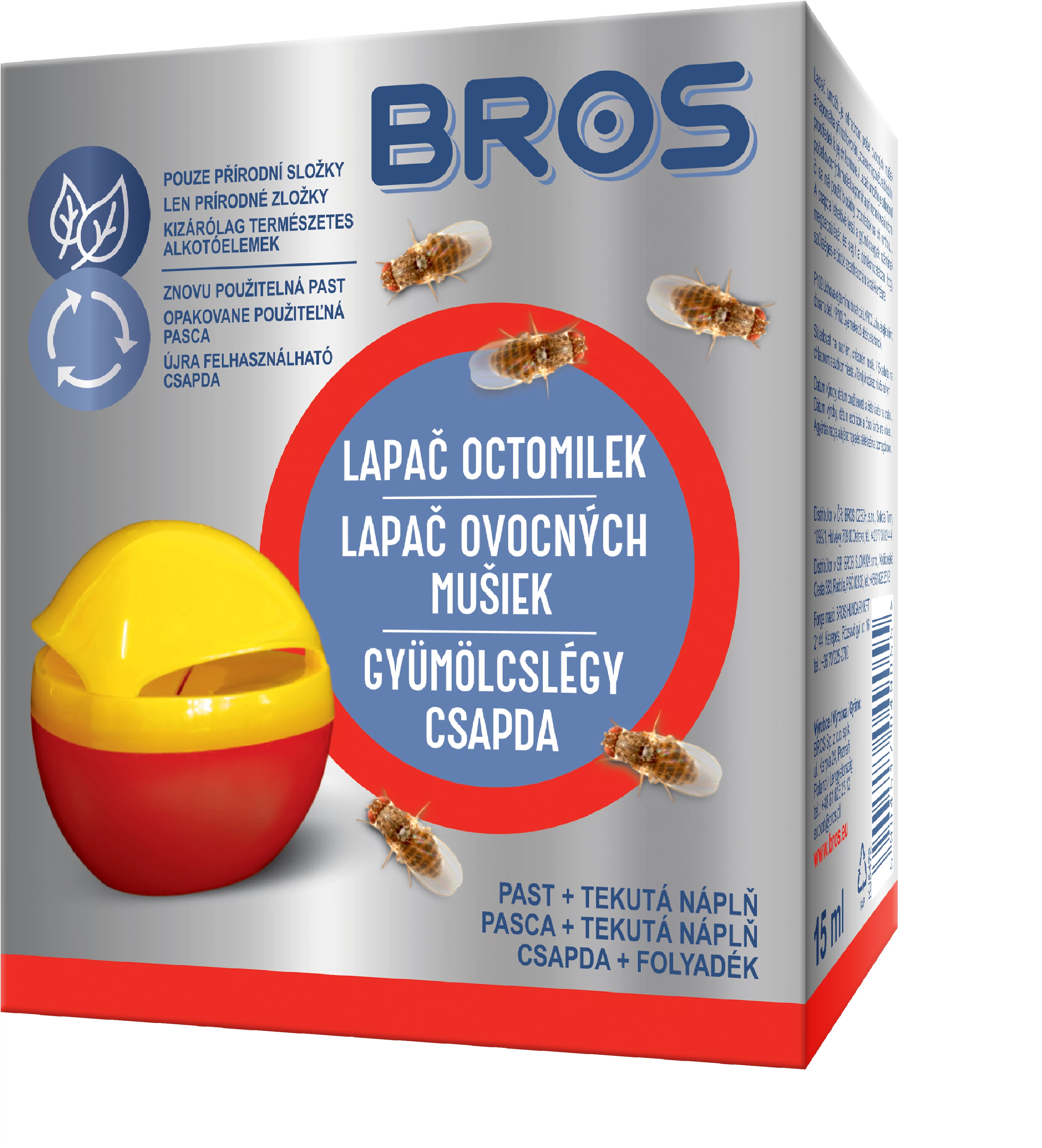 Bros Gyümölcslégy csapda+csalétek 12db/karton